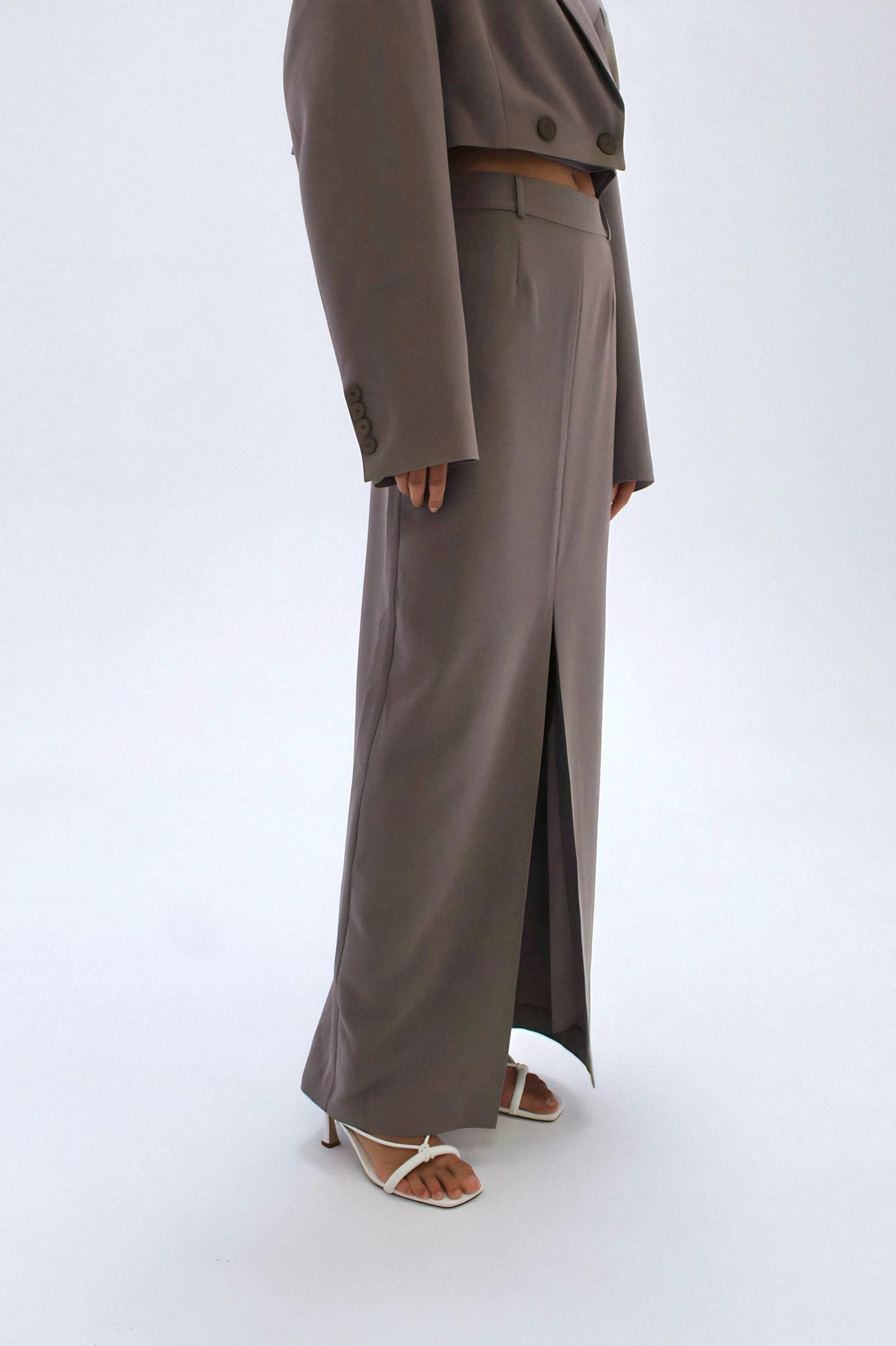 MARIE MAXI SUIT SKIRT | TAUPE