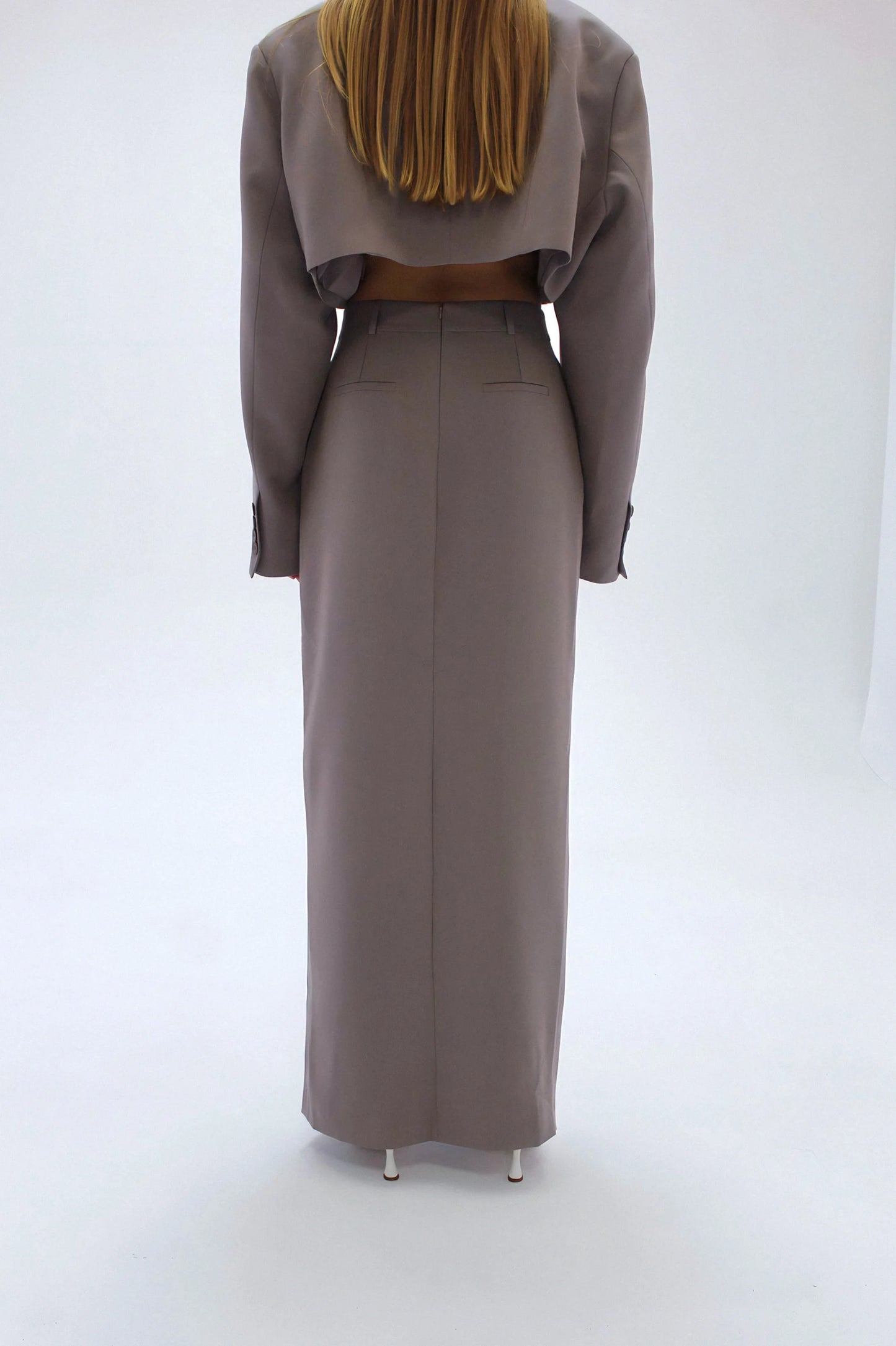 MARIE MAXI SUIT SKIRT | TAUPE