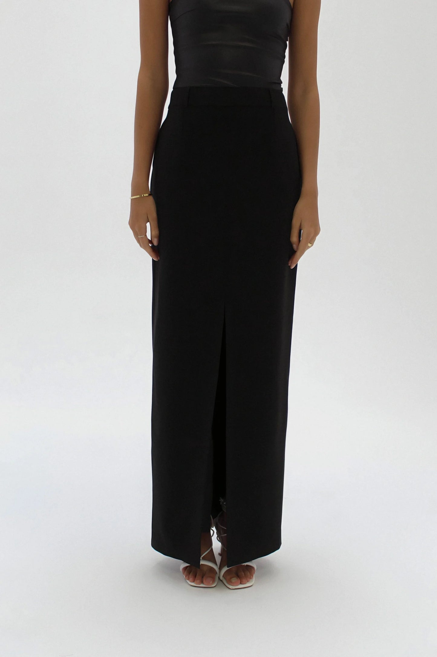 MARIE MAXI SUIT SKIRT | BLACK